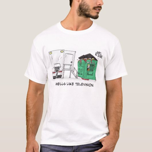 Smells als televisie t-shirt (Voorkant)