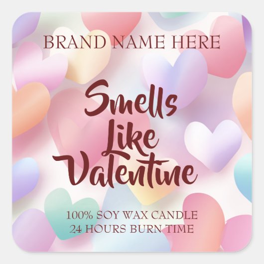 Smells Like Valentine Candle Label Love Theme (Voorkant)