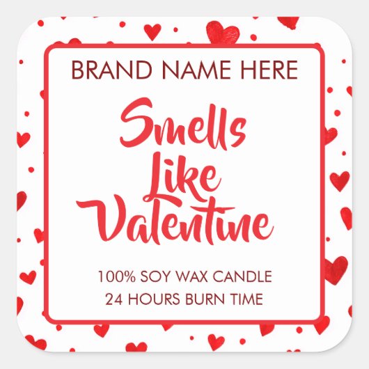 Smells Like Valentine Custom Candle Labels (Voorkant)
