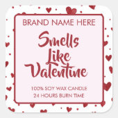 Smells Like Valentine Custom Pink Candle Labels (Voorkant)