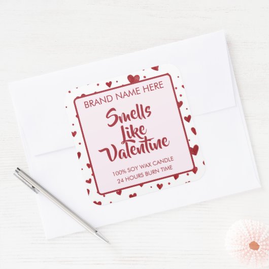 Smells Like Valentine Custom Pink Candle Labels  (Envelop)