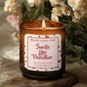 Smells Like Valentine Custom Pink Candle Labels 