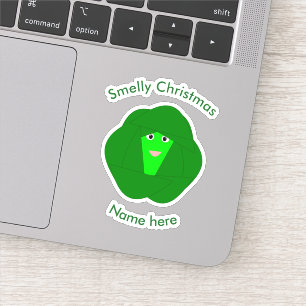 Smelly Kerstmis Brussel Sprout Aangepast Sticker