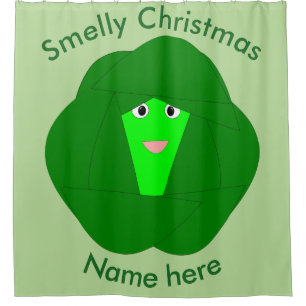Smelly Kerstmis Brussel Sprout Shower Curtain Douchegordijn