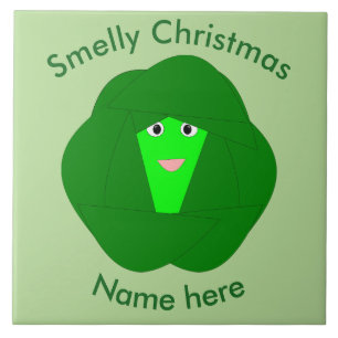 Smelly Kerstmis Brussel Sprout Tile Tegeltje