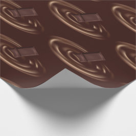 Smelt chocoladestaaf in vloeibare chocolade cadeaupapier