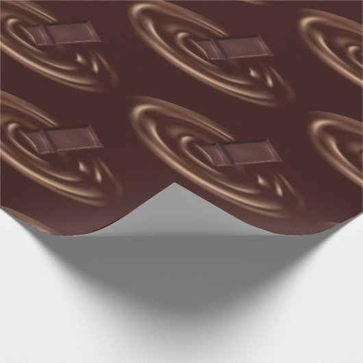 Smelt chocoladestaaf in vloeibare chocolade cadeaupapier (Hoek)