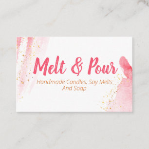 Smelt en giet roze Waterverf zeep Candle Soy Melt Visitekaartje