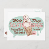 Smelt 'n' Drip Soft Serve Ice Cream Briefkaart (Voorkant / Achterkant)