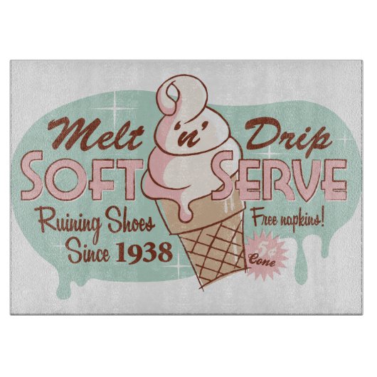 Smelt 'n' Drip Soft Serve Ice Cutting Board Snijplank (Voorkant)