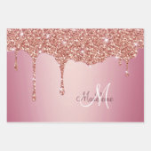 Smelten Girly Pink Sparkles gepersonaliseerd met n Inpakpapier Vel (Voorkant 3)