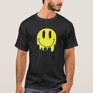 Smelten van gele glimlach Funny Smiling Melted Dri T-shirt