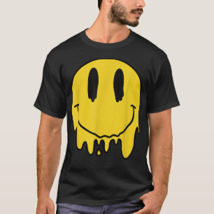 Smelten van gele glimlach Funny Smiling Melted Dri T-shirt