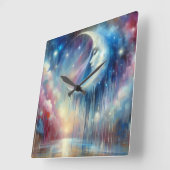 Smeltend maanlicht - Pastel Sky Wall Clock Vierkante Klok (Hoek)