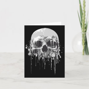 Smeltend Skelet Druppelende Enge Schedel Halloween Kaart