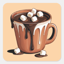 Smeltende chocolade vulkaan fantasie sticker