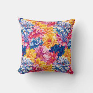 Smeltende Chrysanthemum Pop Art Levendig Ontwerp Kussen