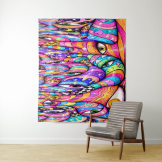 Smeltende Ogen Collage | Psychedelische Wandtapijt Wandkleed