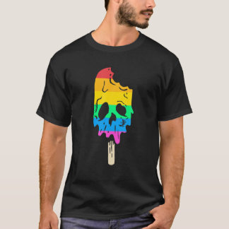 Smeltende regenboogijs Crème Skull Halloween Popsi T-shirt