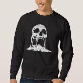 Smeltende Schedel Halloween Spooky Skeleton Botten Trui (Voorkant)