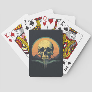 smeltende schedel pokerkaarten