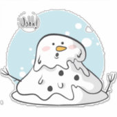 Smeltende sneeuwpop Sticker (Voorkant)