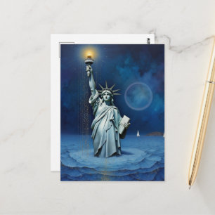 Smeltende Statue of Liberty Briefkaart