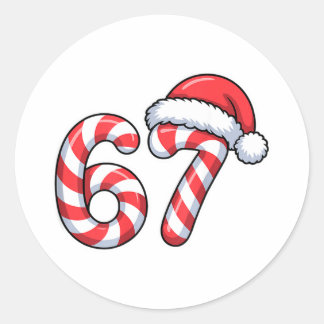 Smeltende Suikerstok 6 7 Ijs Drip Meme 6 7 Kostuum Ronde Sticker