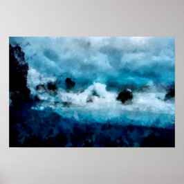 Smeltgolven van een overweldigende oceaan | Landsc Poster