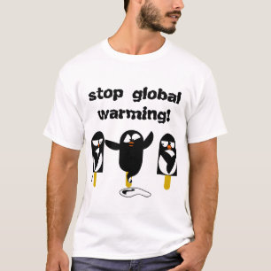 smeltijs pinguïn T-shirt tegen opwarming van de a