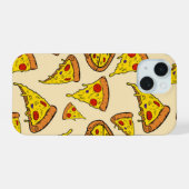 Smeltkaas Pizza Patroon iPhone 15 Hoesje (Achterkant horizontaal)