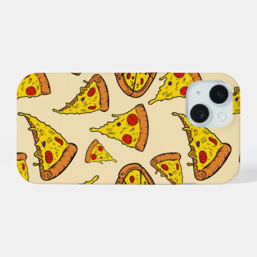 Smeltkaas Pizza Patroon iPhone 15 Hoesje (Achterkant horizontaal)