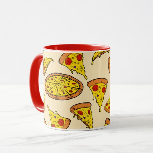 Smeltkaas Pizza Patroon Mok (Voorkant links)