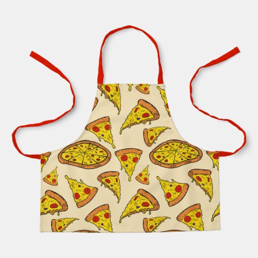 Smeltkaas Pizza Patroon Schort (Voorkant)