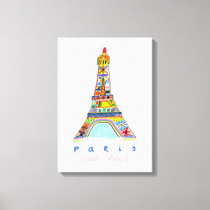 Smeltpunttekening van Parijs Canvas Afdruk