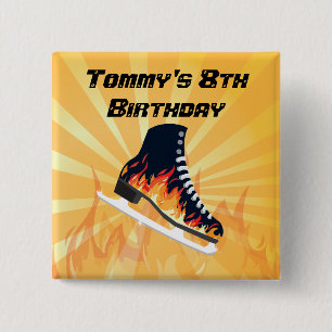 Smeltspil voor ijsschaatsen vierkante button 5,1 cm