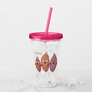 Smeltzingende zoete aardappelen cartoon-groenten acryl drinkbeker