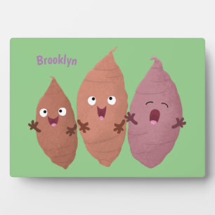 Smeltzingende zoete aardappelen cartoon-groenten fotoplaat