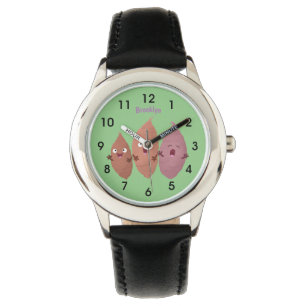 Smeltzingende zoete aardappelen cartoon-groenten horloge