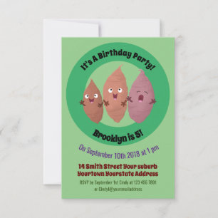 Smeltzingende zoete aardappelen cartoon-groenten kaart