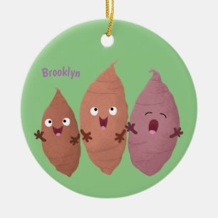 Smeltzingende zoete aardappelen cartoon-groenten keramisch ornament