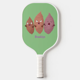 Smeltzingende zoete aardappelen cartoon-groenten pickleball paddle