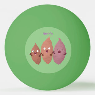 Smeltzingende zoete aardappelen cartoon-groenten pingpongballen