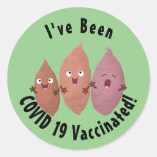Smeltzingende zoete aardappelen cartoon-groenten ronde sticker