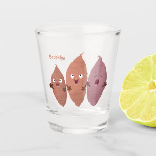 Smeltzingende zoete aardappelen cartoon-groenten shot glas