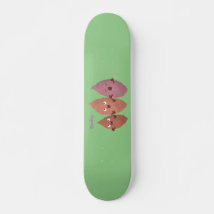 Smeltzingende zoete aardappelen cartoon-groenten skateboard