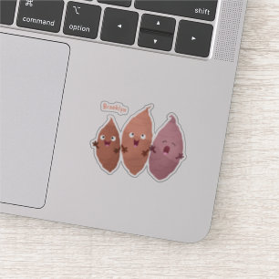 Smeltzingende zoete aardappelen cartoon-groenten sticker