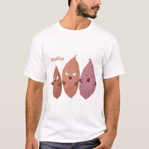 Smeltzingende zoete aardappelen cartoon-groenten t-shirt