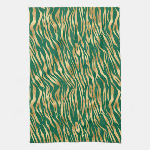 Smerald en Goud Safari Serie Ontwerp 2 Theedoek