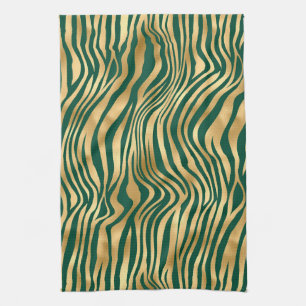 Smerald en Goud Safari Serie Ontwerp 4 Theedoek